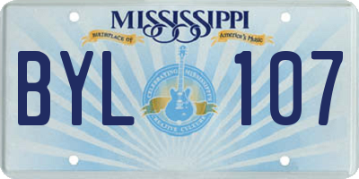MS license plate BYL107