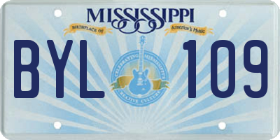 MS license plate BYL109