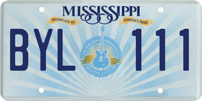 MS license plate BYL111