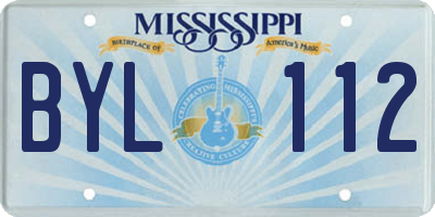MS license plate BYL112