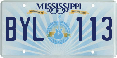 MS license plate BYL113