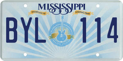 MS license plate BYL114