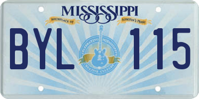 MS license plate BYL115