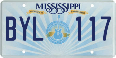 MS license plate BYL117