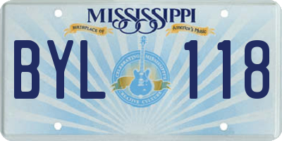 MS license plate BYL118