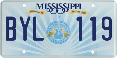 MS license plate BYL119