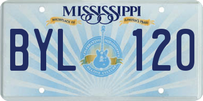 MS license plate BYL120