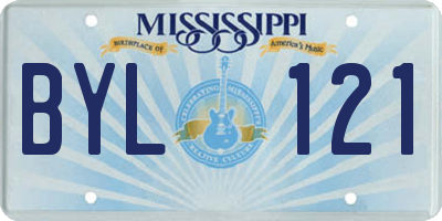 MS license plate BYL121