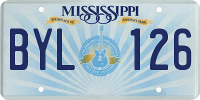 MS license plate BYL126