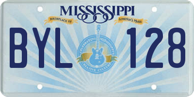 MS license plate BYL128