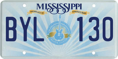 MS license plate BYL130