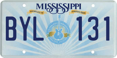 MS license plate BYL131