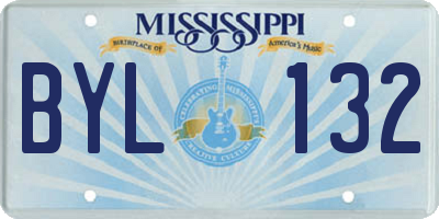 MS license plate BYL132