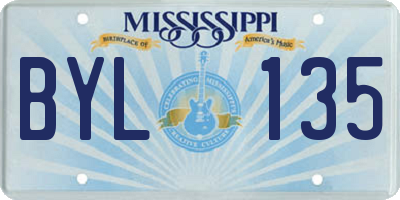 MS license plate BYL135