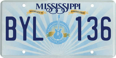 MS license plate BYL136