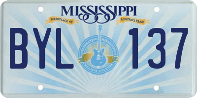 MS license plate BYL137