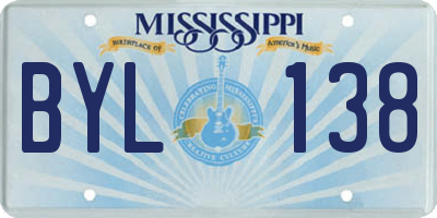 MS license plate BYL138