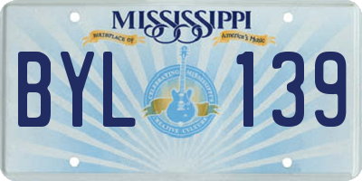 MS license plate BYL139