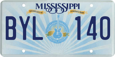 MS license plate BYL140