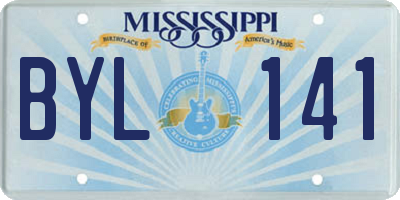 MS license plate BYL141