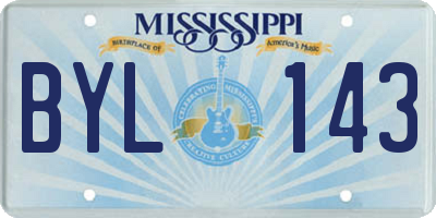 MS license plate BYL143