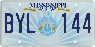MS license plate BYL144