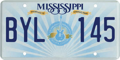 MS license plate BYL145
