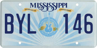 MS license plate BYL146