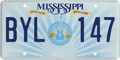 MS license plate BYL147