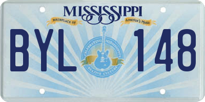 MS license plate BYL148