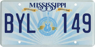 MS license plate BYL149