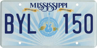 MS license plate BYL150
