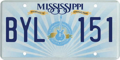 MS license plate BYL151