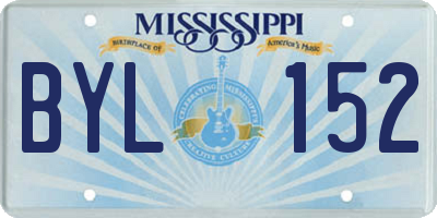 MS license plate BYL152