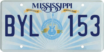 MS license plate BYL153