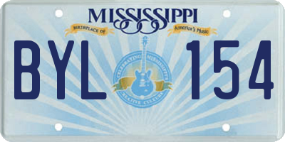 MS license plate BYL154