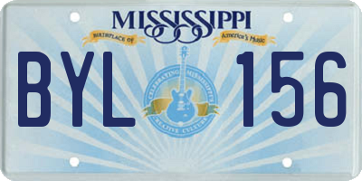 MS license plate BYL156
