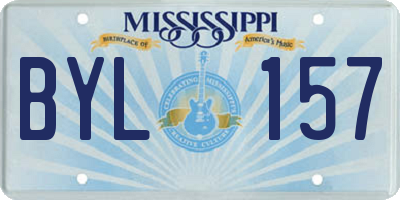MS license plate BYL157