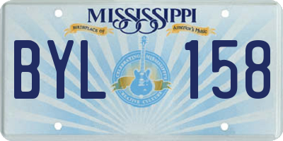 MS license plate BYL158