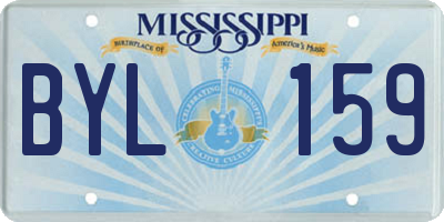 MS license plate BYL159
