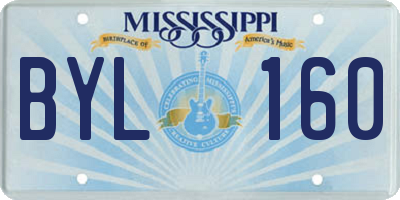 MS license plate BYL160