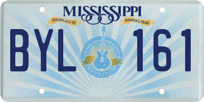 MS license plate BYL161