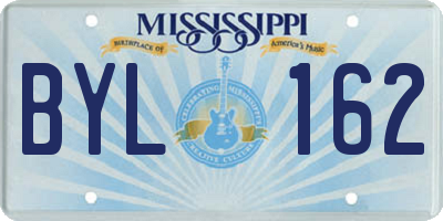 MS license plate BYL162