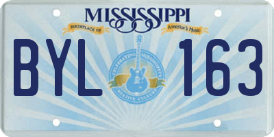MS license plate BYL163