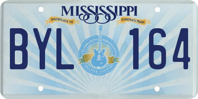 MS license plate BYL164