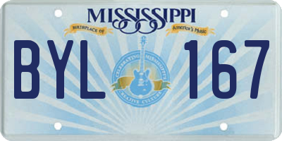 MS license plate BYL167