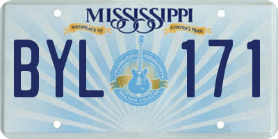 MS license plate BYL171