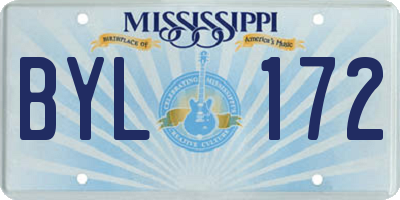 MS license plate BYL172