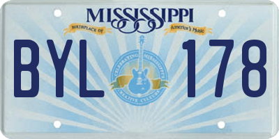 MS license plate BYL178