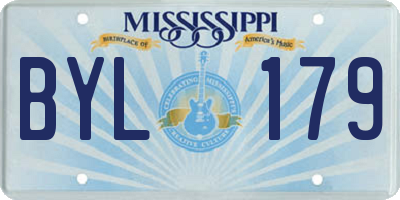 MS license plate BYL179
